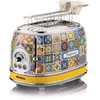 Image de Ariete Toaster 155 Positano, Style Méditerranéen, 2 Fentes Larges, 6 Niveaux de Brunissement avec Ejection Automatique, Bac à miettes, Fonctions de Grillage, Chauffage et Décongélation, 810W