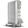 Image de De'Longhi Série Vento V550918T.WB Radiateur à huile électrique, Chauffage électrique à faible consommation, 9 éléments, minuterie, boutons intuitifs pour environnements jusqu'à 50 m³, 3 niveaux de