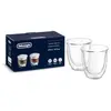 Image de DE'LONGHI Accessoire Machine à Café - Set de 2 Verres Thermo Double Paroi pour Cappuccino, DLSC311, Transparent