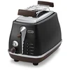 Image de De'Longhi CTOV2103.BK Grille-pain de 2 tranches Noir 900 W, H x L x P : 20,5 x 18,5 x 32 cm