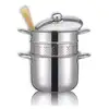 Image de Cuiseur à pâtes en inox 18 10 avec couvercle en verre 22 cm 5 L Inoxriv