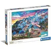 Image de Clementoni - Vue sur la Grèce - Puzzle de 500 Pièces - Jeu de Patience et de Réflexion - Format Paysage - Image Net - Décoration - 49 x 36 Cm - À Partir de 14 Ans