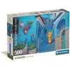 Image de Clementoni   Puzzle 500 Pièces Blue Street of Chefchaouen   14 Ans et +   Jeu de société Voyage visuel   Idée Cadeau