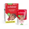 Image de Schesir, Thon avec crevettes en gelée, Nourriture Humide complète pour Chats, en Sachet, avec des vitamines supplémentaires, 100% Naturel, 6 x 85 g