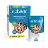 Image de Schesir, Thon avec Poisson Bleu en gelée, Nourriture Humide complète pour Chats, en Sachet, avec des vitamines supplémentaires, 100% Naturel, 6 x 85 g