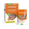 Image de Schesir, Thon et Poulet avec crevettes en gelée, Nourriture Humide complète pour Chats, en Sachet, 100% ingrédients naturels, sans cruauté, 6 x 85 g
