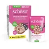 Image de Schesir, Thon et Poulet avec Jambon en gelée, Nourriture Humide complète pour Chats, en Sachet, 100% ingrédients naturels, sans cruauté, 6 x 85 g