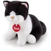 Image de Trudi Chat Brad Blanche et Noir Peluche Chat, Cadeau de Noël et d'anniversaire, Reproduction réaliste | 16x19x22cm S | Chats en Peluche Classiques | modèle 21040