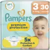 Image de Pampers Couches Bébé Taille 3 (6-10 kg) : Notre N°1 Pour La Protection De La Peau Et Contre Les Fuites, Lot de 30