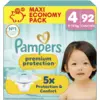 Image de PAMPERS Couches Taille 4 Premium Protection (9-14 kg) - Paquet Familial de 92 Couches Jetables pour Bébé