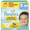 Image de Pampers Couches Bébé Jetables - Premium Protection Taille 5 (11-16kg) - 80 Couches - Pack Économique Maxi pour une Peau Sèche et Anti-Fuites