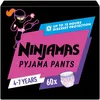 Image de Pampers Ninjamas Pyjama Pants Fille, 60 Sous-Vêtements de nuit Absorbants, 4-7 Ans, 17-30kg, Protection Maximale Contre Les Fuites Toute La Nuit En Toute Discrétion, Pack 1 Mois