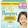 Image de Pampers Premium Protection - Couches Jetables Taille 4 (9-14kg) - 174 Couches, N°1 en Protection de la Peau et Anti-Fuites - Pack 1 Mois