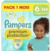 Image de Pampers Premium Protection, Taille 6, 144 Couches, 13-18kg, Double Protection pour la peau et contre les fuites Avec Poche Stop & Protect pour aider à capturer les Fuites, Pack 1 Mois