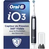 Image de Oral-B Pack Brosse A Dents Electrique iO3 et Brossettes Ultimate Clean, ORIGINALES, Lot De Manche Oral B Noir avec 1 Embout Rond Et Mode Blancheur Et Douceur, 2 Têtes Noires, Brossage En Profondeur