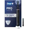 Image de Oral-B Pro 3 3000 Brosse À Dents Électrique Oscillo-Rotative, Capteur De Pression Pour Protéger Les Gencives Sensibles, Mode Blancheur, 2 Brossettes Rondes De Rechange, 1 Chargeur, Noire