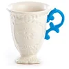 Image de Seletti   I   Contrebande Mug en Porcelaine, Blanc/Bleu Clair, 10 cm de diamètre, 11.5 cm de Hauteur