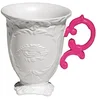 Image de Seletti   I   Contrebande Mug, Porcelaine, Blanc/Fucsia, 10 cm de diamètre, 11.5 cm de Hauteur