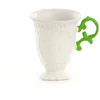 Image de Seletti   I   Contrebande Mug, Porcelaine, Blanc/Vert, 10 cm de diamètre, 11.5 cm de Hauteur