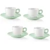 Image de Guzzini - EVERYDAY 081701243 Lot de 4 tasses à café avec soucoupe - Vert mauve