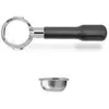 Image de LELIT Bottomless Porte-Filtre LELIT57 - Inclut des Filtres en Acier Inoxydable - Poignée Classique - PLA570S - Argent/Noir