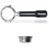 Image de LELIT Bottomless Porte-Filtre LELIT 58 - Inclut un Filtre en Acier Inoxydable à 2 Doses - Poignée Classique - PLA580S - Argent/Noir Poli
