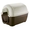 Image de Ferplast Niche d'extérieur pour chiens KENNY 05, résistant aux chocs et rayons UV, système de drainage des liquides, grille pour l'aération, démontable pour le nettoyage, 70 x 100,6 x h 70,5 cm
