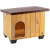 Image de Ferplast Niche Chien Exterieur, Maison Chien, Niche Petit Chien, ieds isolants, Pieds isolants, Porte avec anti-morsures en aluminium, 67 x 53 x h 55,5 cm, BAITA 60 Niche Chien Bois