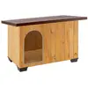 Image de Ferplast Niche pour chiens Maisonnette BAITA 100 en bois FSC, Pieds isolants en plastique, Porte anti-morsures en aluminium, Toit ouvrant