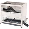 Image de Ferplast Clapier Cottage en Bois FSC, Cage pour Lapins, 2 étages spacieux. Accessoires Inclus