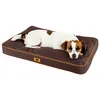 Image de FERPLAST Panier Chien Chat - Coussin Orthopédique Chien - Lavable en Machine - Tapis Chien - Lit Chat Chien - Imperméable & Anti-Rayures - Rembourrage Amovible - Polo, 80 x 50 xh 8 CM, MARRON