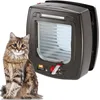 Image de Ferplast Chatiere a puces éléctroniques, Porte pour Chats, Entrée et Sortie Contrôlables à 4 Voies, Proctection contre les Courants d'air, Collier Chat avec Puce Inclus, SWING MICROCHIP Marron