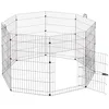 Image de Ferplast Enclos Lapin FREERUN Large, Lapins, Cochon d'Inde, Cloture, Enclos pour Lapins, Animaux Domestiques, Diamètre 140 x 91,5 cm, avec Poignées et Porte, en Acier Inoxydable