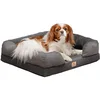 Image de Ferplast Panier Chien Moyen - Lit Orthopédique en Mousse à Mémoire de Forme avec Coussin et Housse Amovible - 64 x 52 x 16,5 cm - Gris