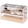 Image de Ferplast Cage Hamster DOMSTER, Cage Souris, 3 Niveaux, avec Accessoires, Plateformes et Échelles, Grillage Métallique et Bois FSC, Base Transparente, Cage pour Hamster en Bois, 100 x 50 x h 61 cm