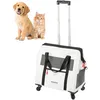 Image de Ferplast Sac Transport Chien Voyager Trolley, Sac de Transport pour Chat, Poignée Extensible, Sangles Réglables, Large Ouverture, Roues Amovibles, éco-Cuir, Max 15 kg, 46 x 26 x 48H cm, Blanc