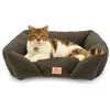 Image de Ferplast Coussin pour Chien de Taille Moyenne, Panier pour Chat, Tissu bouclé synthétique Lavable, Rembourrage Moelleux, 55 x 45 x 20 cm. Vert