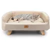 Image de Ferplast Niche pour Chien et Chat en Bois certifiée FSC® avec Coussin Moelleux, Style, Confort et durabilité, 82 x 55 xh 31 cm.
