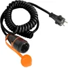 Image de Electraline 01745 Câble d'extension électrique spiralé 5M, avec prise Electralock équipée d'un mécanisme de verrouillage qui empêche la déconnexion accidentelle, câble spécial H07BQ-F 3G1,5mm, IP44