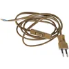 Image de Electraline 70528 Cordon avec Interrupteur et Prise européenne, Longueur 1,5 m, doré, Or