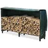 Image de vounot® Serre bûche 2m avec housse de protection Range bûche acier grande capacité Rangement pour bûches Serre bois housse de protection intégrale inclus