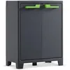 Image de Keter Armoire Basse Moby - Armoire de Rangement en Résine - Étagères Modulables, Pieds Surélevés - Cuisine, Garage, Atelier, Placard - 80 x 44 x 100 cm - Anthracite