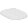 Image de Ideal Standard Tesi Abattant WC, forme arrondie, Siège de toilette durable, comprenant un jeu de charnières pour une installation facile, en duroplast robuste   Blanc (365x440x60 mm)