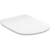 Image de Ideal Standard Tesi Abattant WC, Forme en D, Siège de toilettes avec frein de chute et option de libération rapide, en duroplast robuste   Blanc (370x450x45 mm)