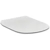 Image de Ideal Standard Tesi Abattant WC, Forme en D, Siège de toilettes avec frein de chute et option de libération rapide, en duroplast robuste   Blanc Mat (370x450x45 mm)