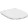 Image de Ideal Standard i.life A Abattant WC, Forme en D, Siège de toilettes avec frein de chute et longue durée de vie, en duroplast robuste   Blanc (365x445x40 mm)