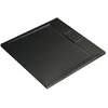 Image de Ultraflat S I.Life Receveur de Douche Ultraplat 3 cm d'Épaisseur, Carré 90 x 90 cm, Finition Pierre Texturée, Naturellement Anti-Dérapant, Cache-Bonde Fourni, Noir T5227FV