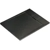 Image de Ultraflat S I.Life Receveur de Douche Ultraplat 3 cm d'Épaisseur, Rectangulaire 100 x 70 cm, Finition Pierre Texturée, Naturellement Anti-Dérapant, Cache-Bonde Fourni, Noir T5240FV