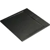 Image de Ultraflat S I.Life Receveur de Douche Ultraplat 3 cm d'Épaisseur, Carré 70 x 70 cm, Finition Pierre Texturée, Naturellement Anti-Dérapant, Cache-Bonde Fourni, Noir T5246FV