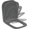 Image de Ideal Standard i.life B Abattant WC, forme angulaire, Siège enveloppant avec frein de chute et option de libération rapide, en duroplast robuste   Gris (360x450x45 mm)